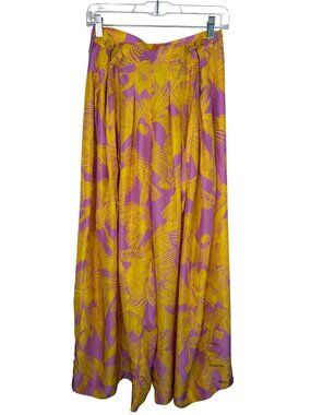 Coniglio Palm Beach Banyan Pleated Snap Pants Silk Parrots Size 1 = Size 0-8